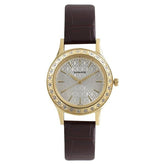 Sonata Women's Watch Analog Silver Dial With Brown Leather Strap, 8123YL04